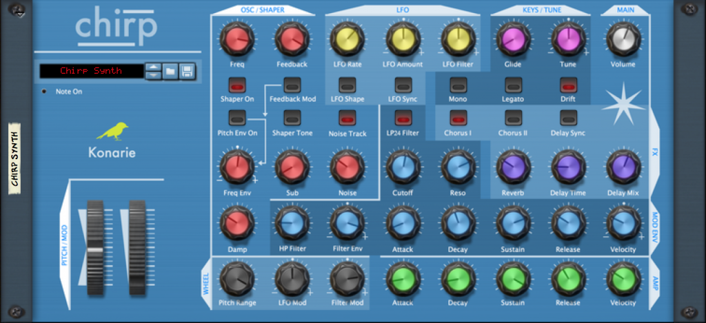 Konarie Chirp Synthesizer